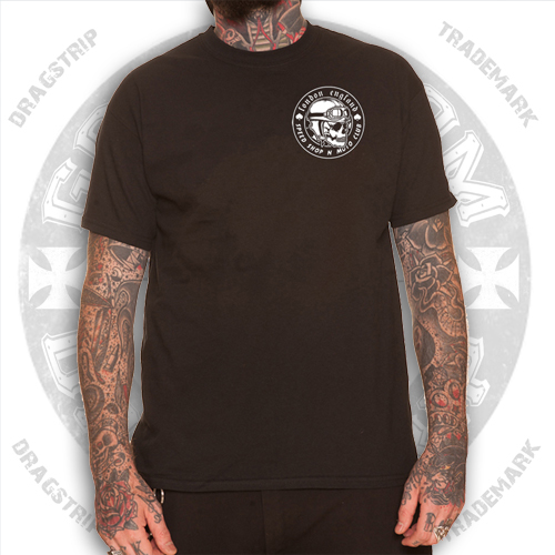 Dragstrip Clothing Moto Club Cafe Racer mens t`shirt - Black Rose