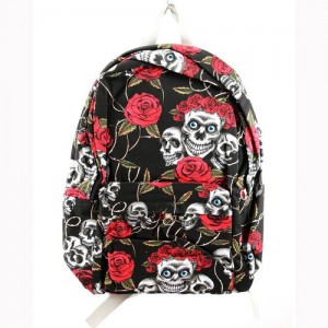 SKULL & ROSES RUCKSACK BACKPACK